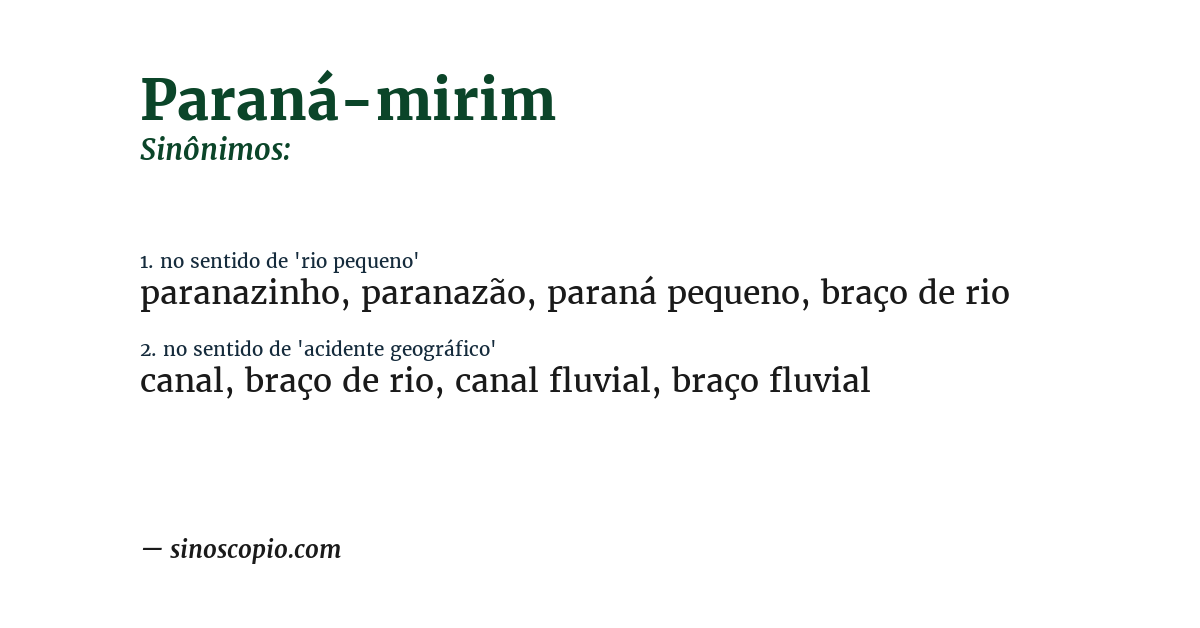 Sinônimo de paraná-mirim