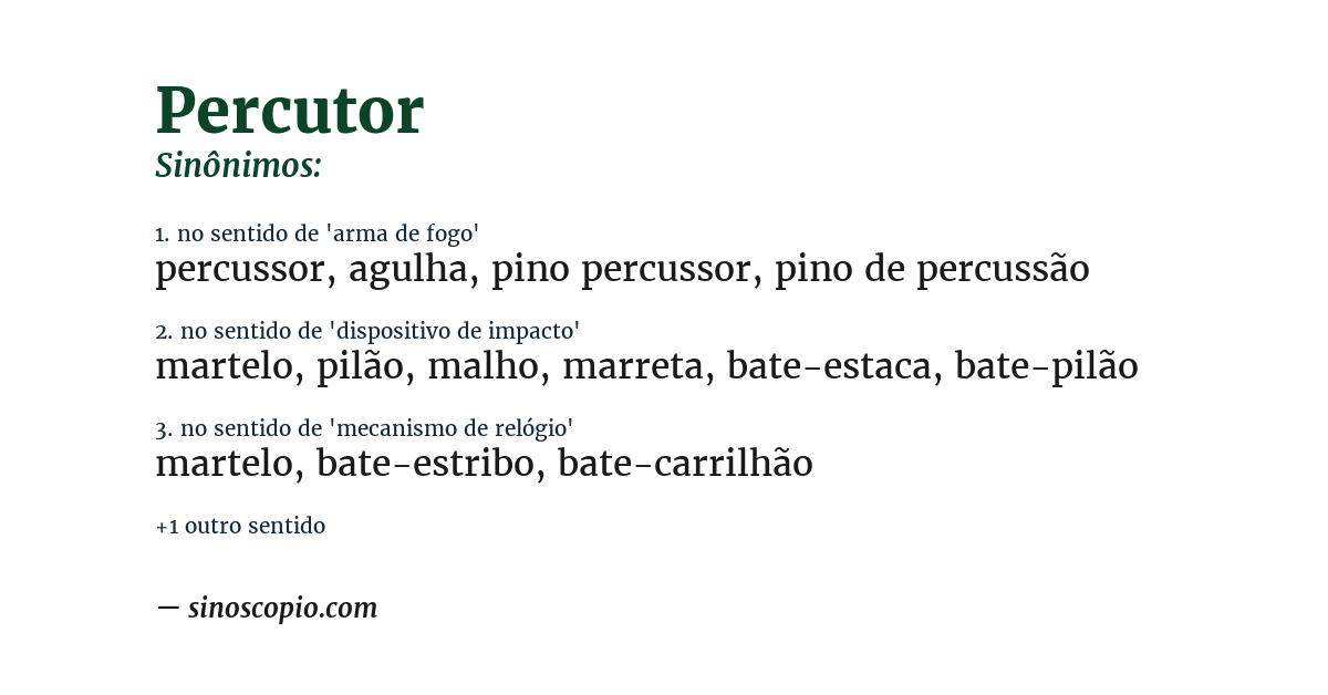Sinônimo de percutor