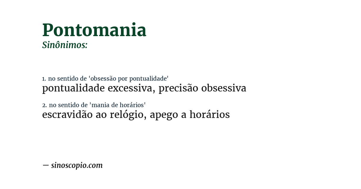 Sinônimo de pontomania