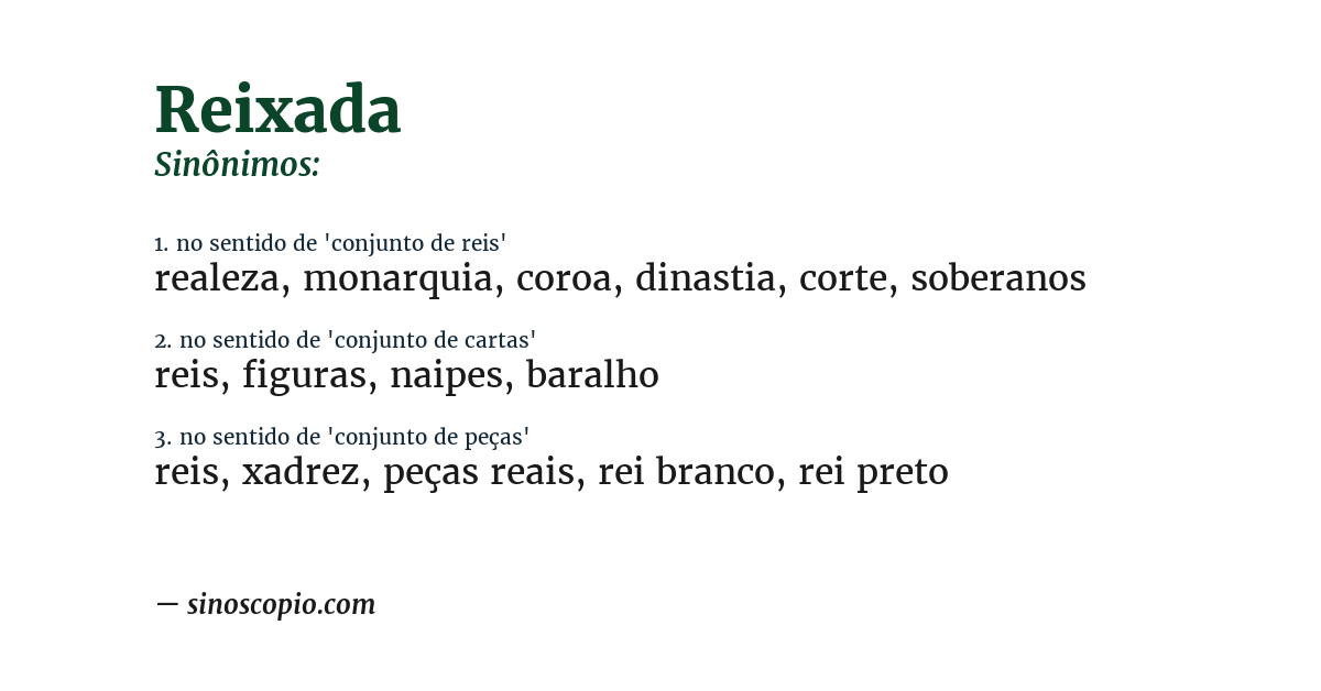 Sinônimo de reixada