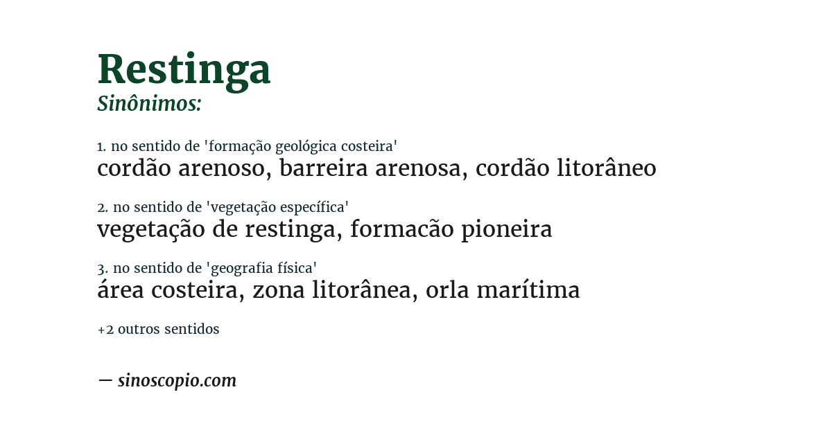 Sinônimo de restinga