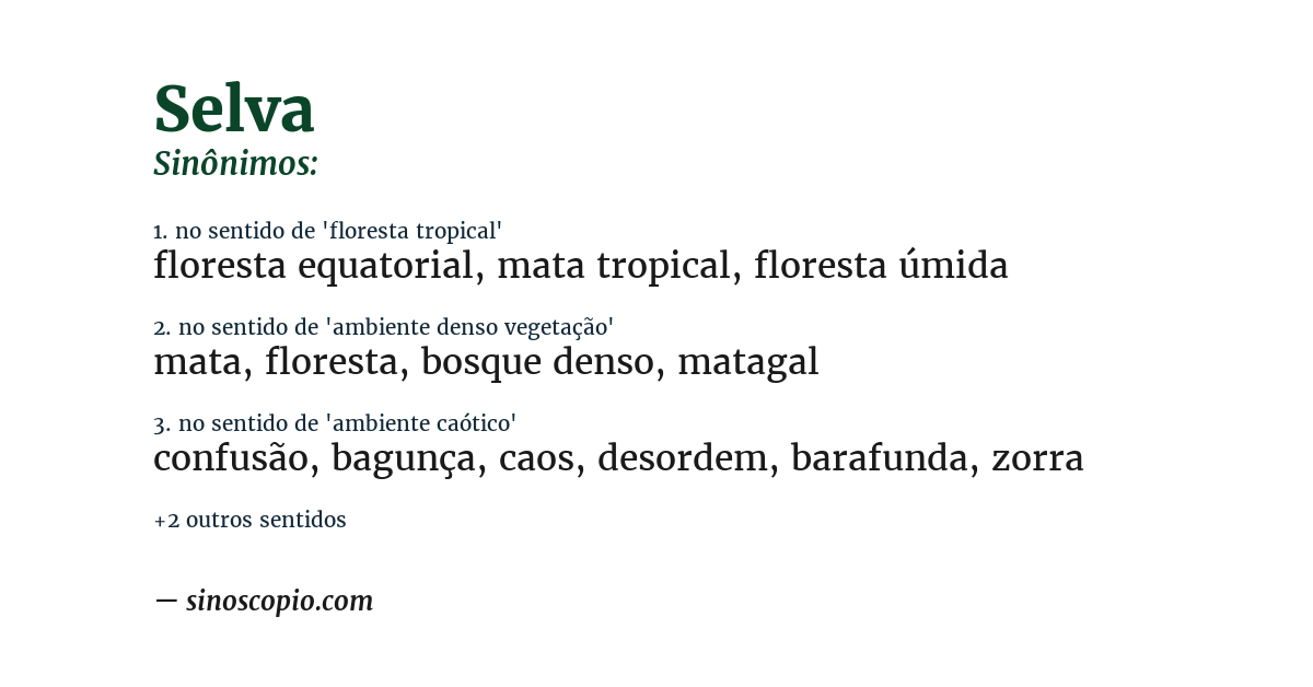 Sinônimo de selva