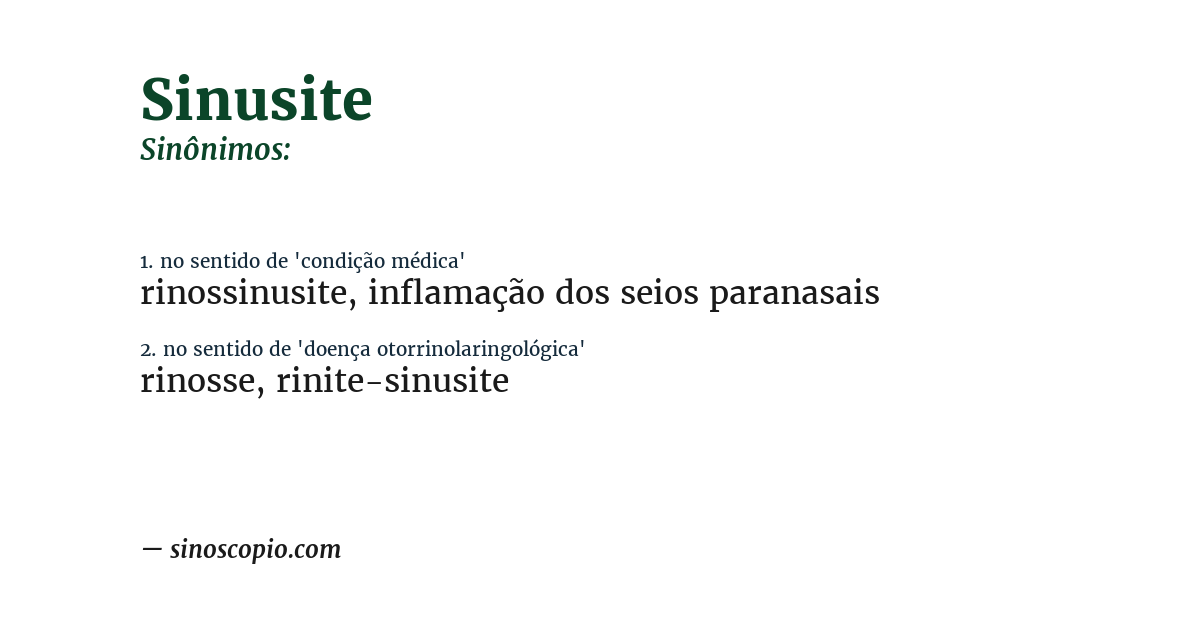 Sinônimo de sinusite