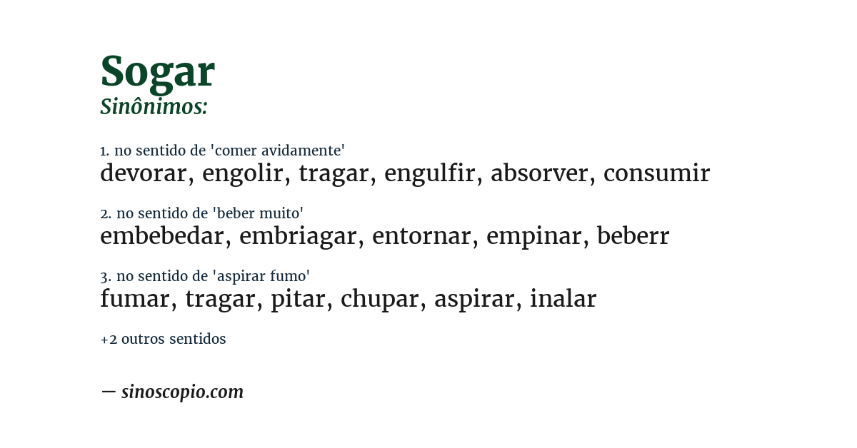 Sinônimo de sogar