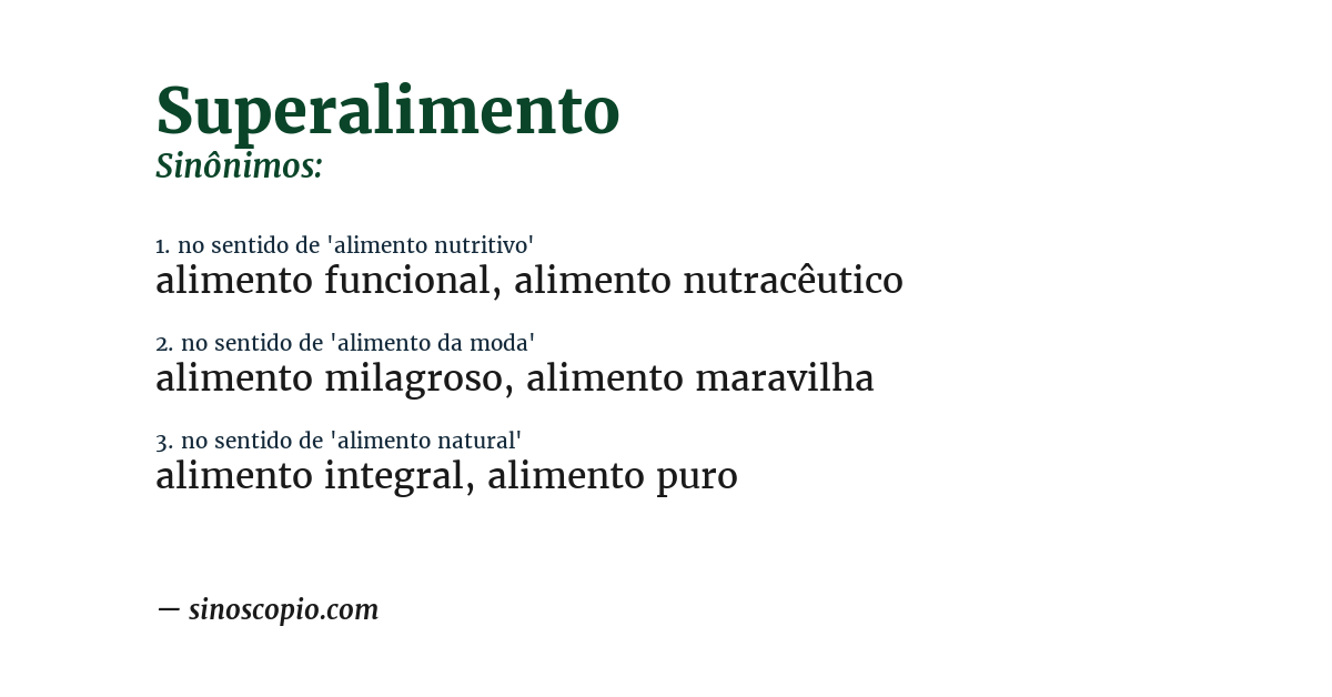 Sinônimo de superalimento