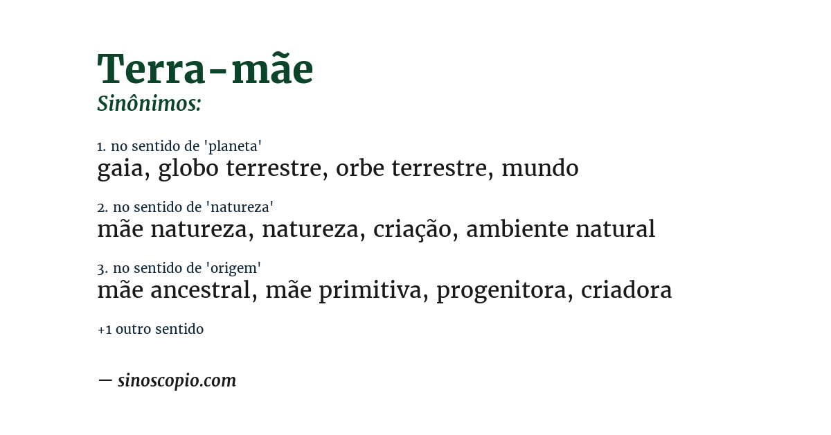 Sinônimo de terra-mãe