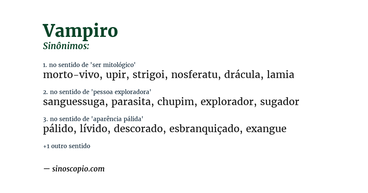 Sinônimo de vampiro