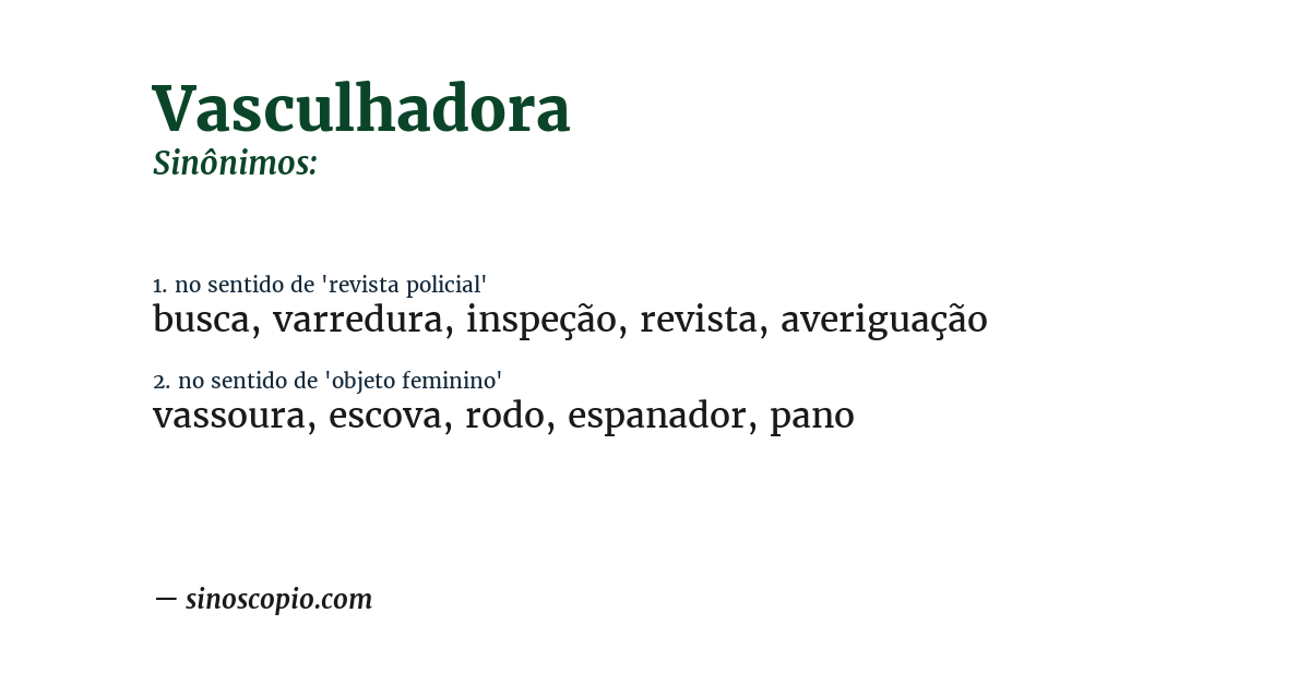 Sinônimo de vasculhadora