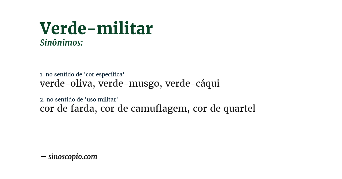 Sinônimo de verde-militar