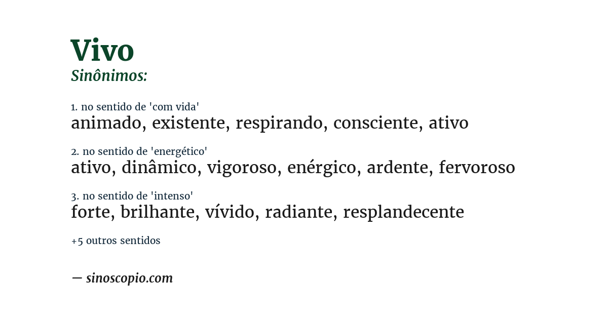 Sinônimo de vivo