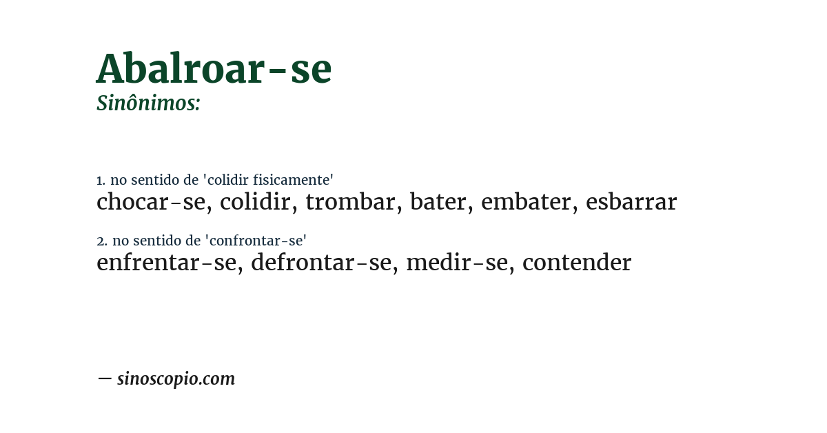 Sinônimo de abalroar-se
