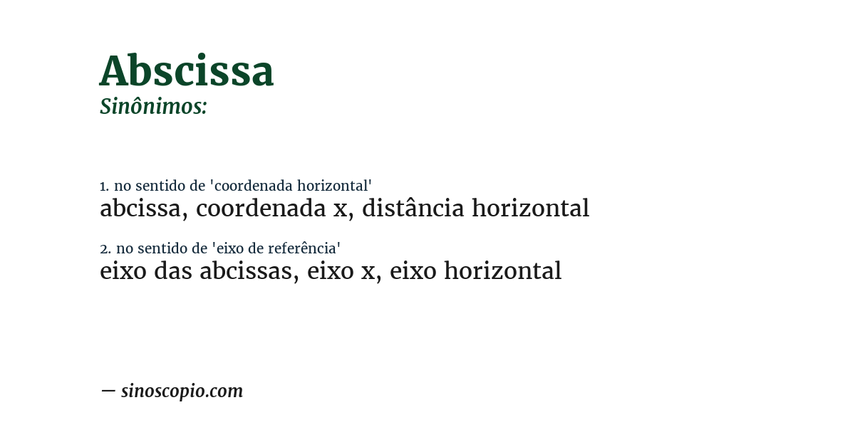 Sinônimo de abscissa