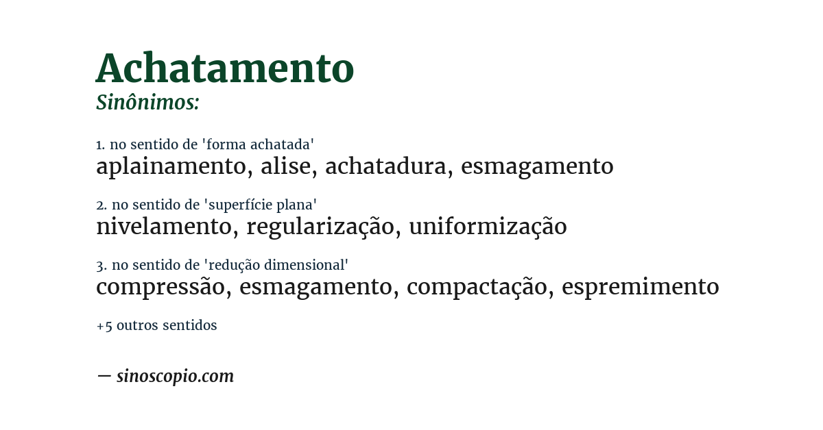 Sinônimo de achatamento