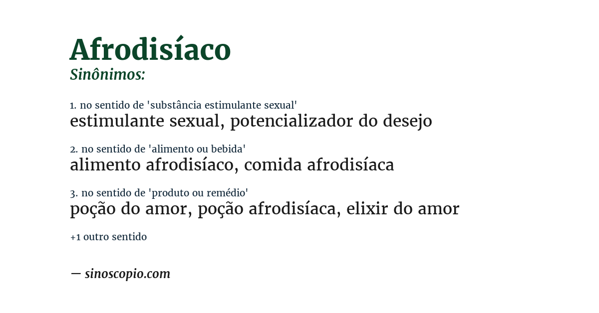 Sinônimo de afrodisíaco