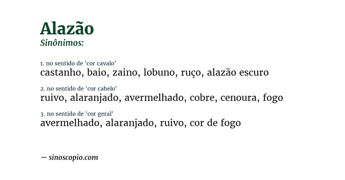 Sinônimo de alazão