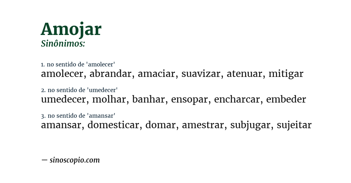 Sinônimo de amojar