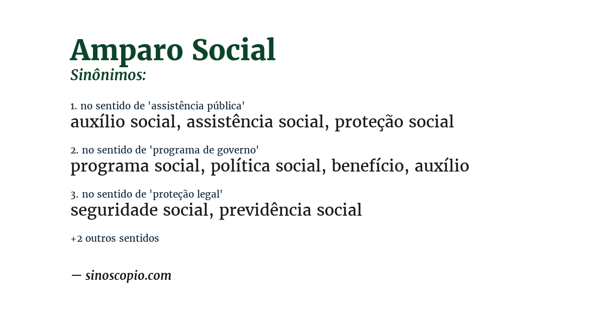 Sinônimo de amparo social