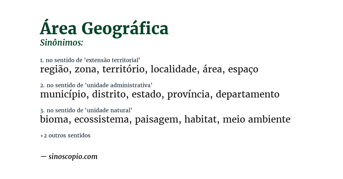 Sinônimo de área geográfica