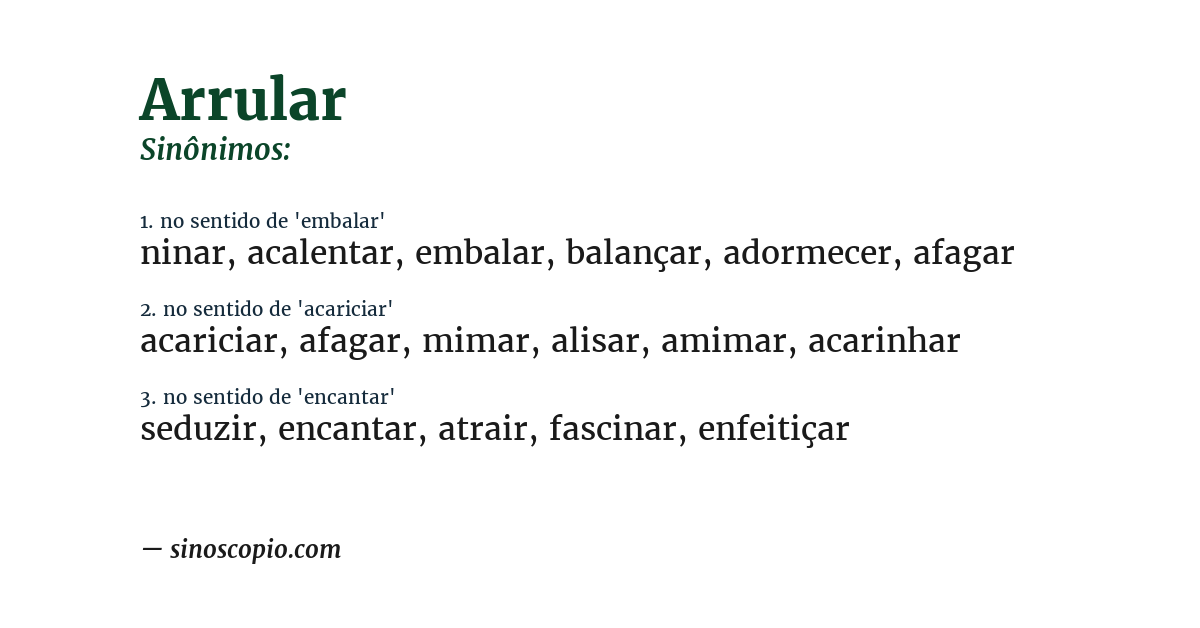 Sinônimo de arrular