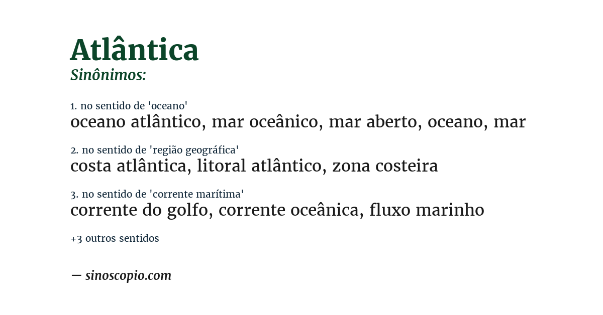 Sinônimo de atlântica