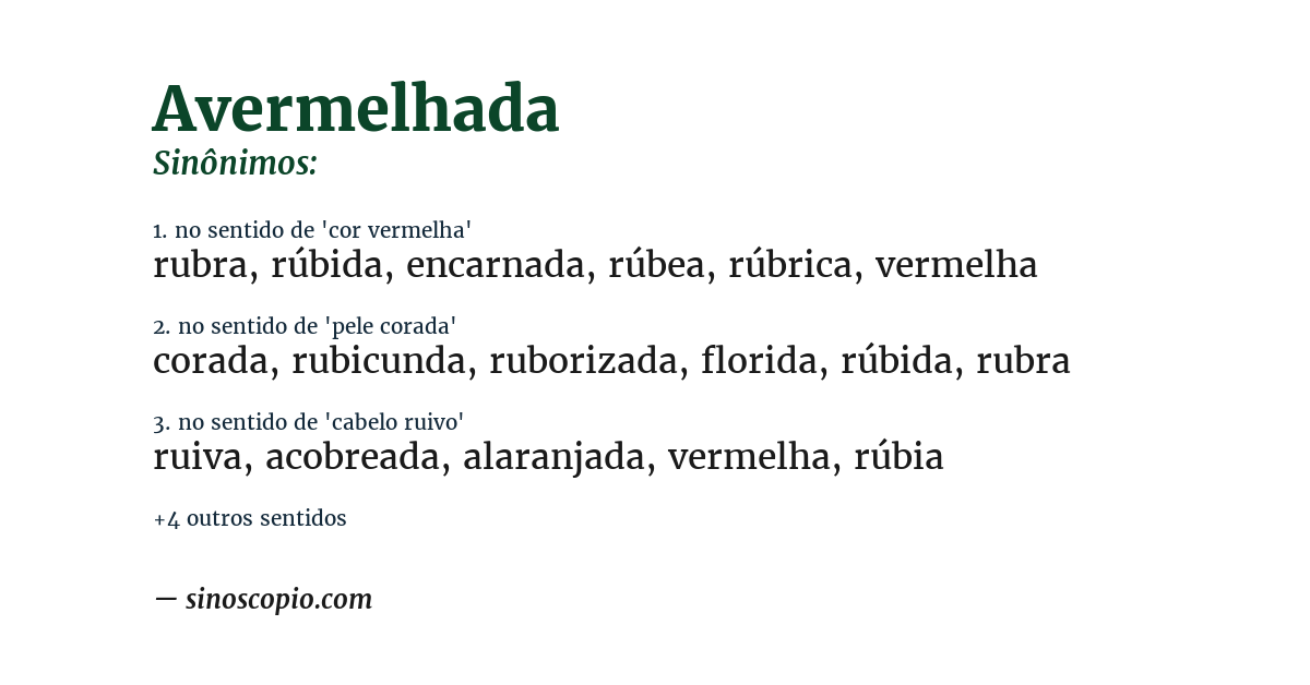 Sinônimo de avermelhada