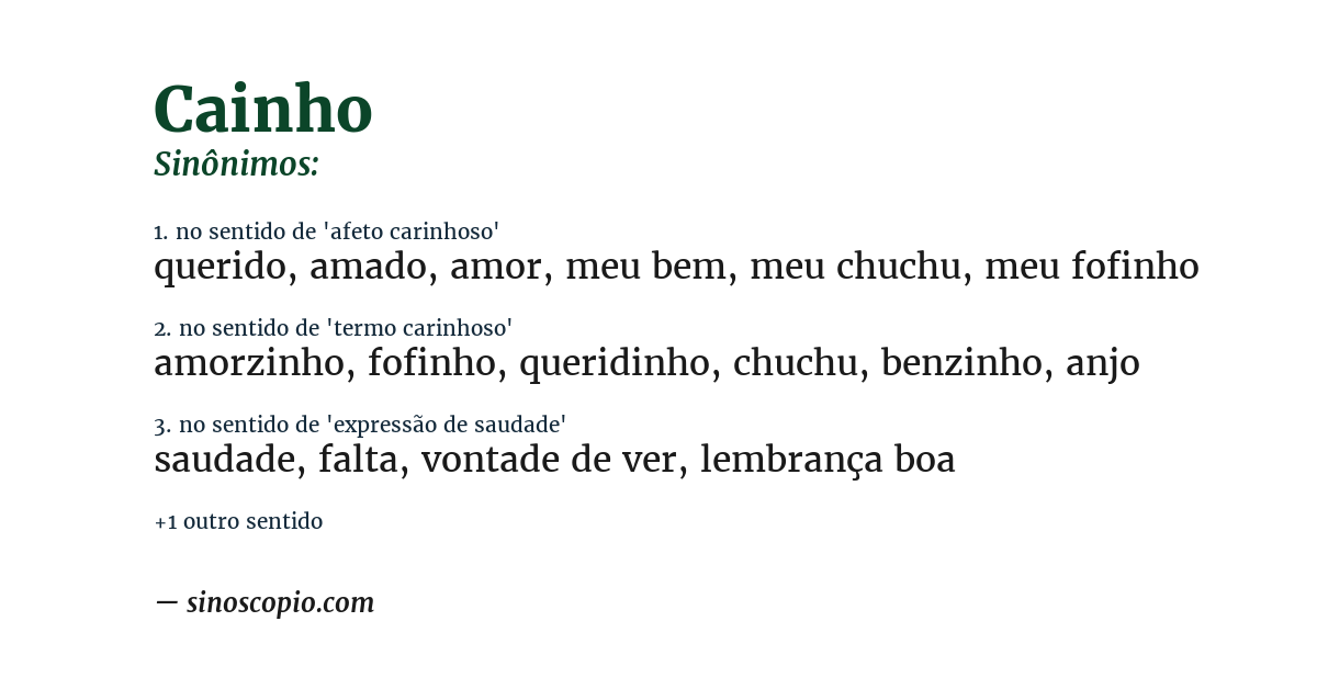 Sinônimo de cainho