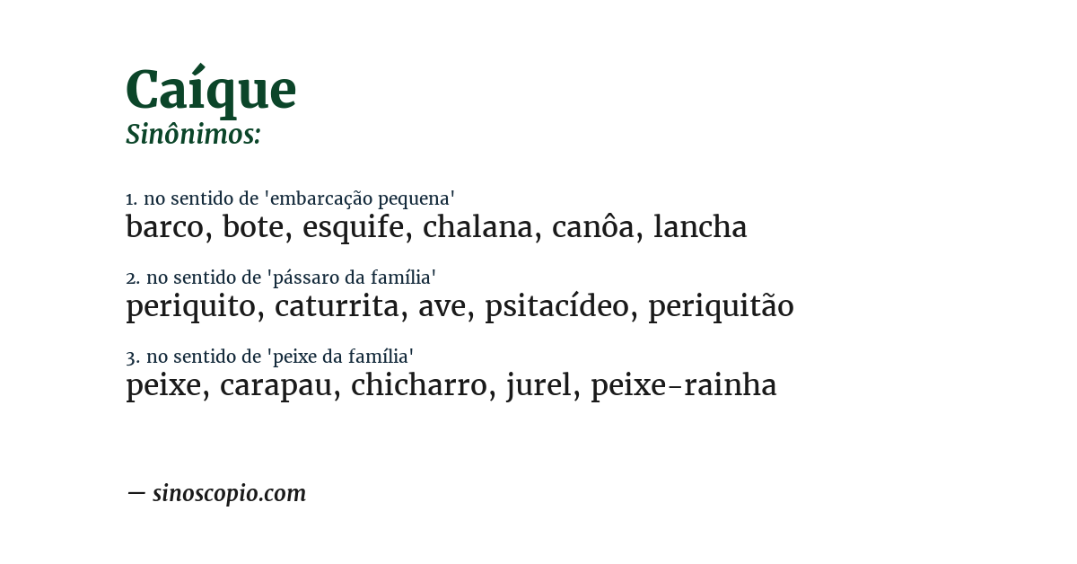 Sinônimo de caíque