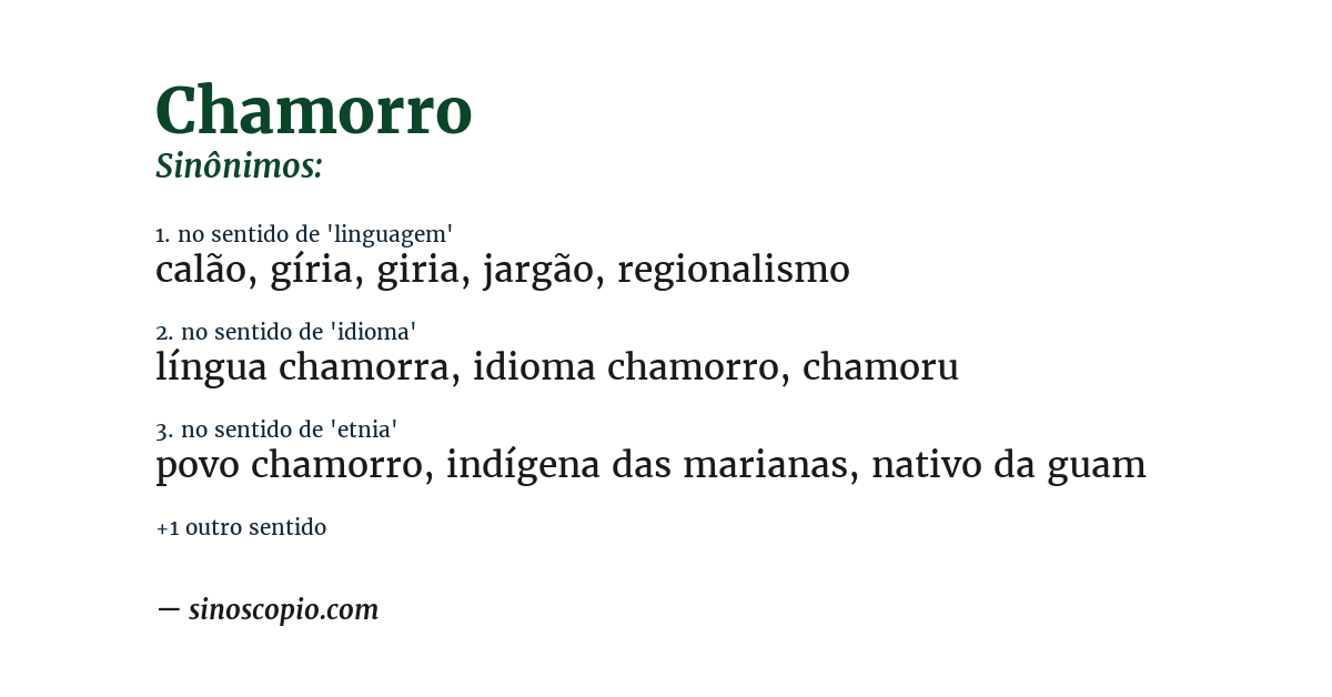 Sinônimo de chamorro