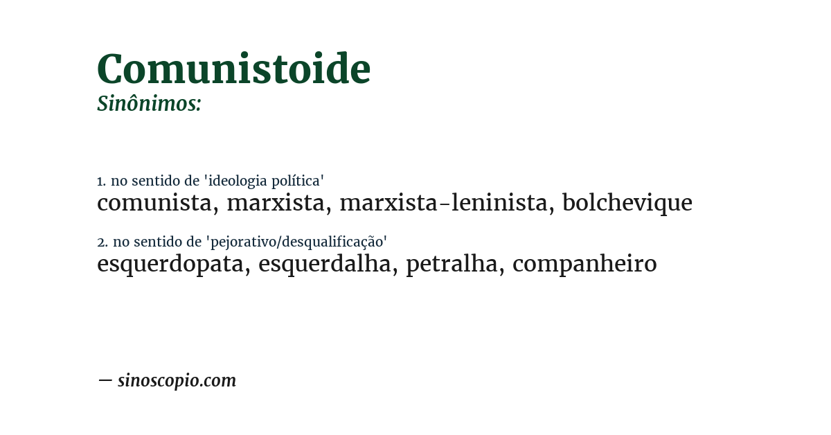 Sinônimo de comunistoide
