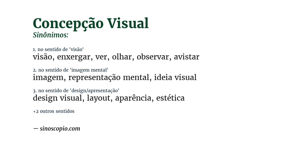 Sinônimo de concepção visual
