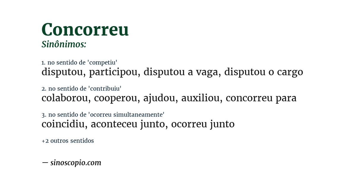 Sinônimo de concorreu