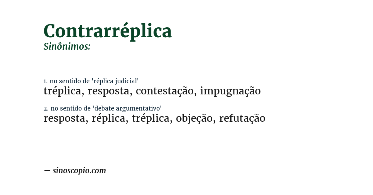 Sinônimo de contrarréplica