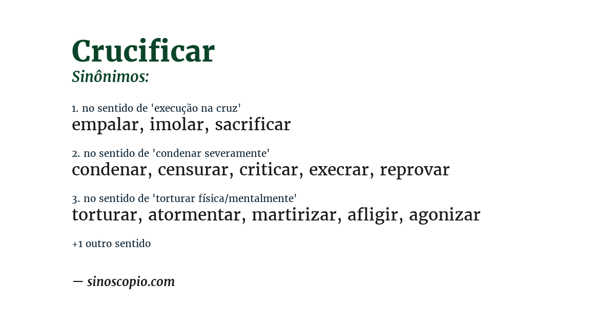Sinônimo de crucificar