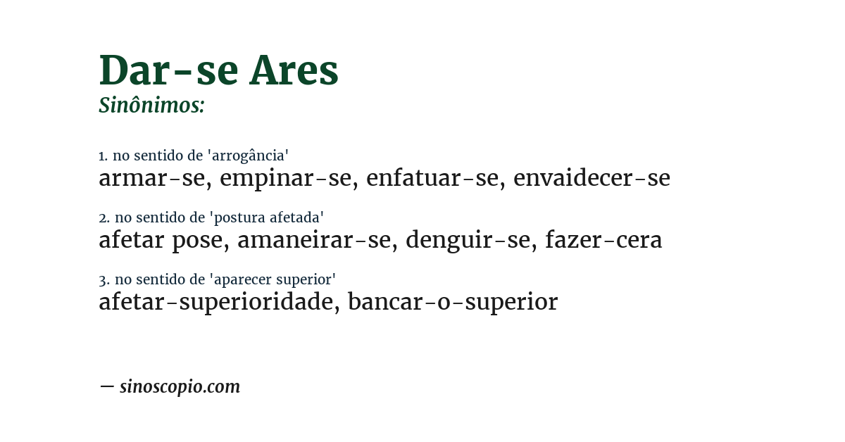 Sinônimo de dar-se ares