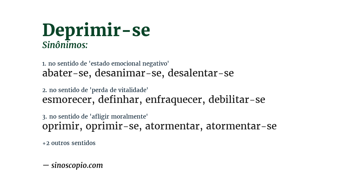 Sinônimo de deprimir-se