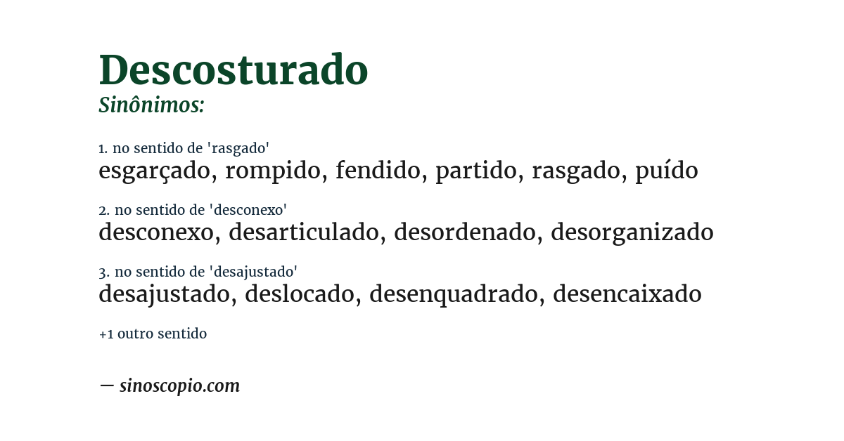 Sinônimo de descosturado