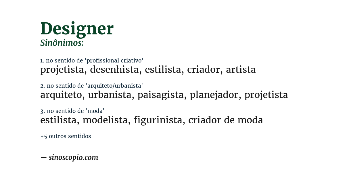 Sinônimo de designer