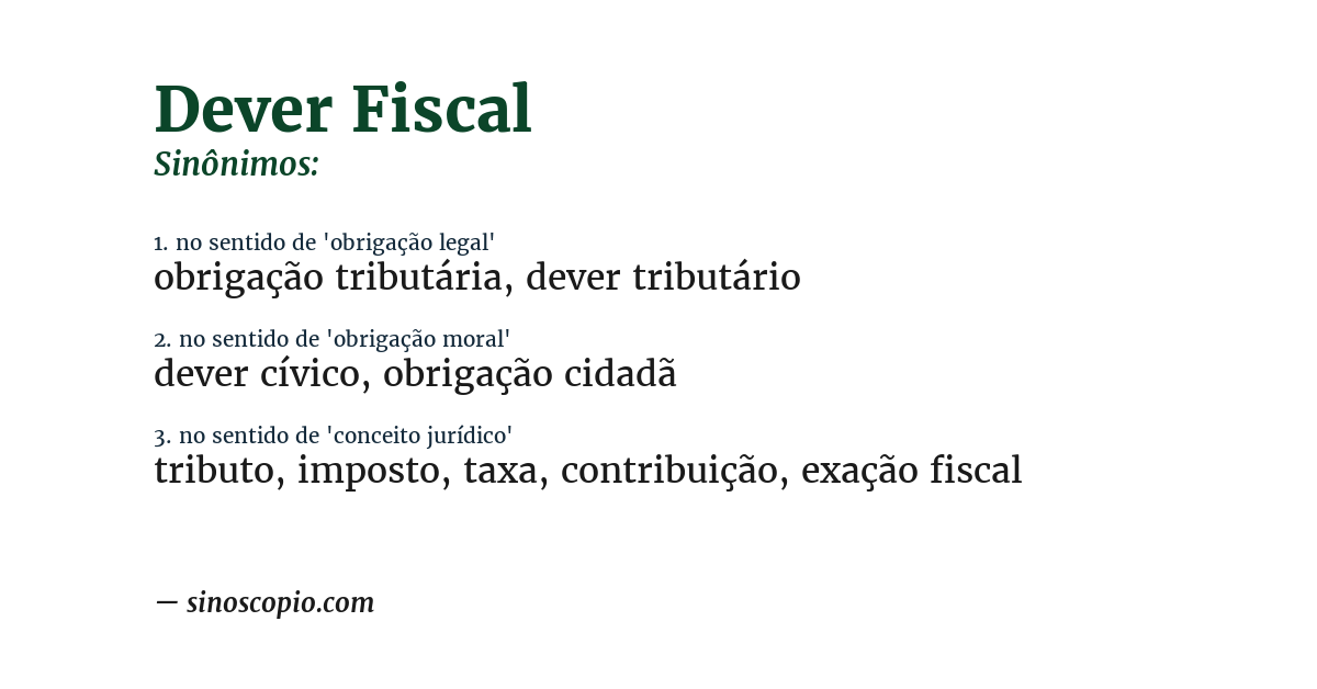 Sinônimo de dever fiscal
