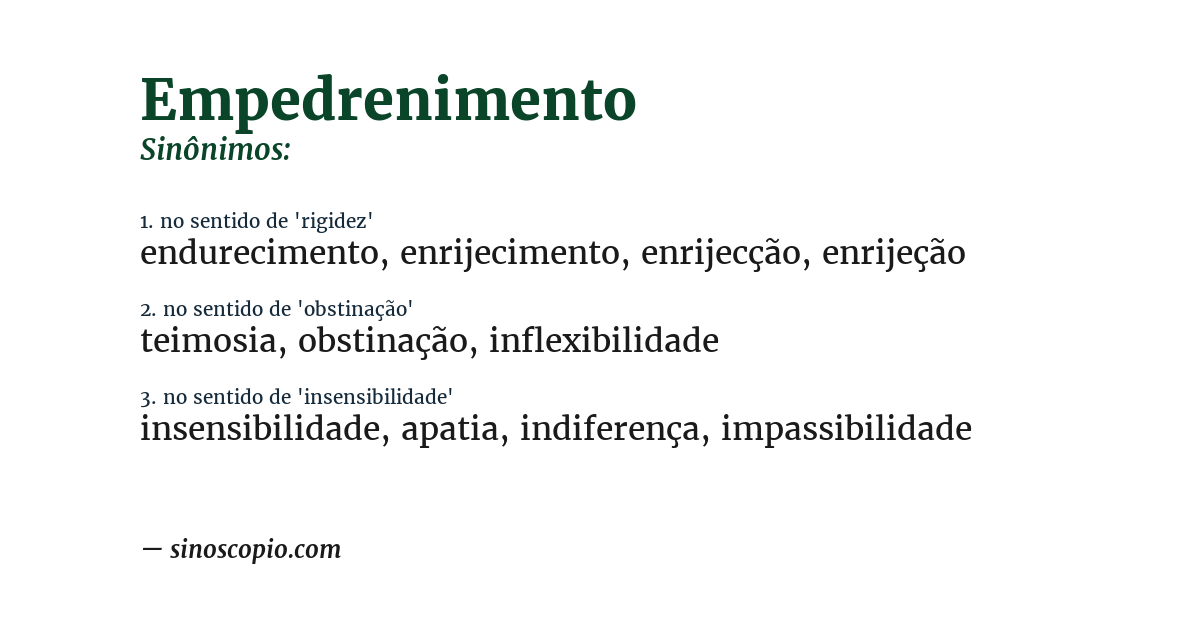 Sinônimo de empedrenimento