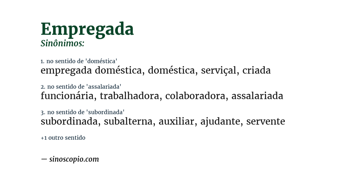 Sinônimo de empregada