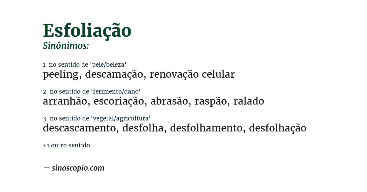 Sinônimo de esfoliação