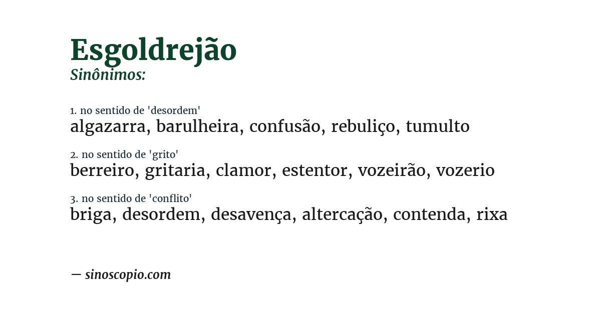 Sinônimo de esgoldrejão
