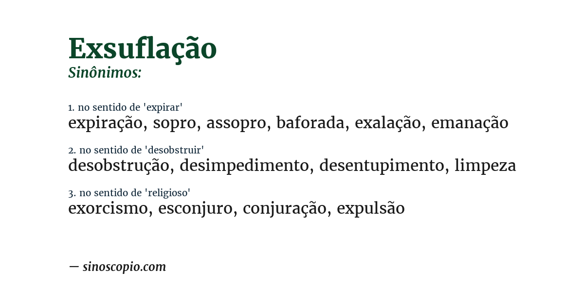 Sinônimo de exsuflação