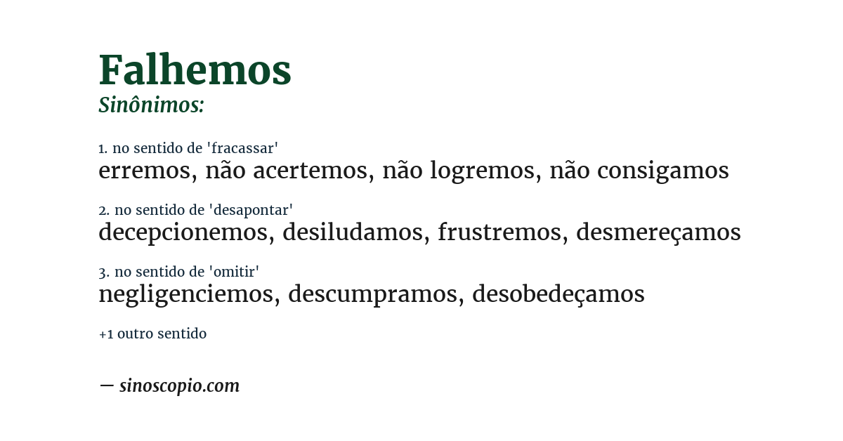 Sinônimo de falhemos