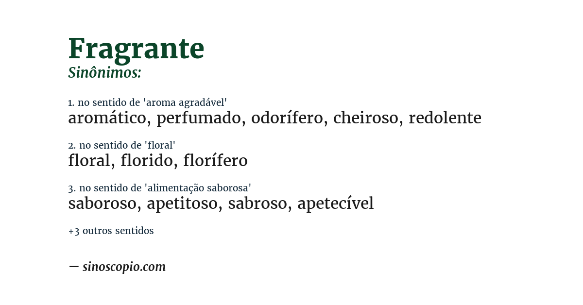 Sinônimo de fragrante