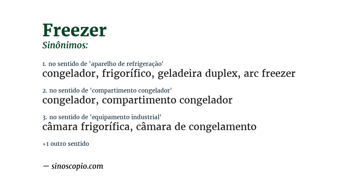 Sinônimo de freezer