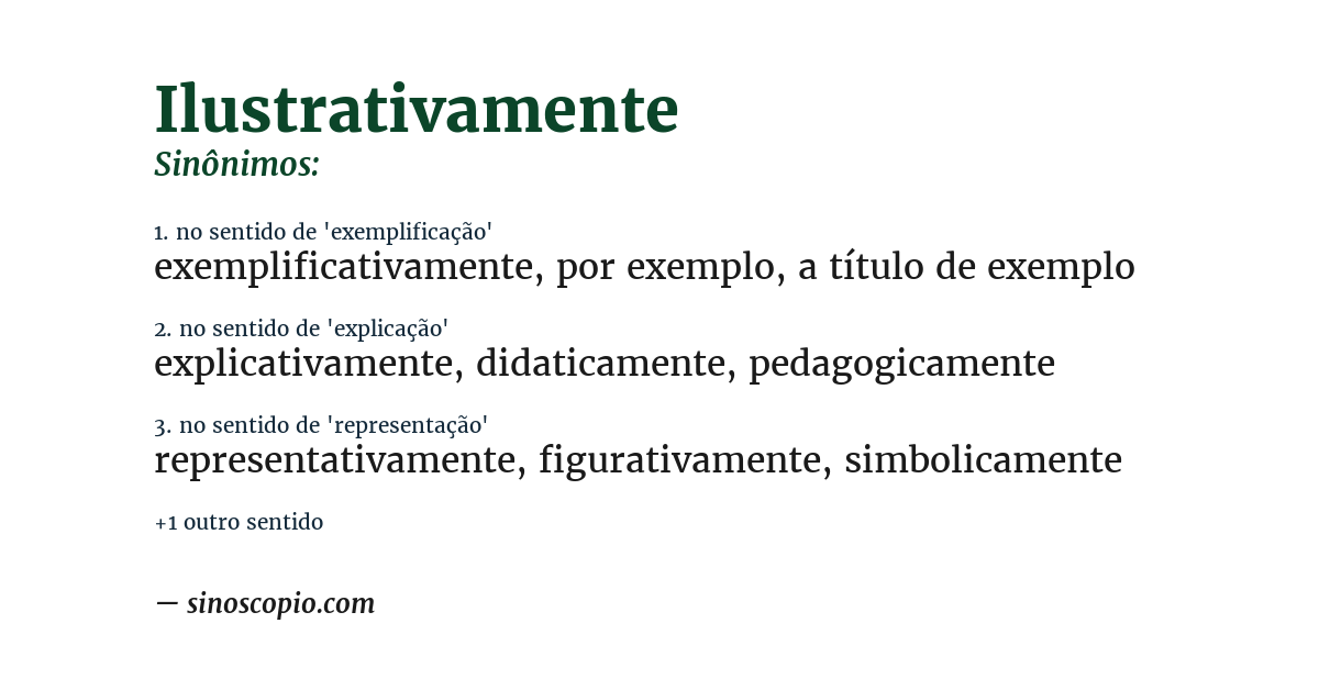 Sinônimo de ilustrativamente