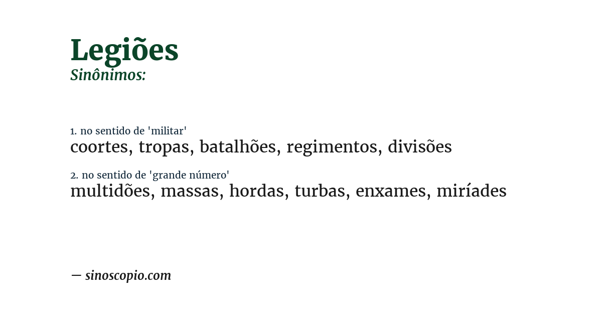 Sinônimo de legiões