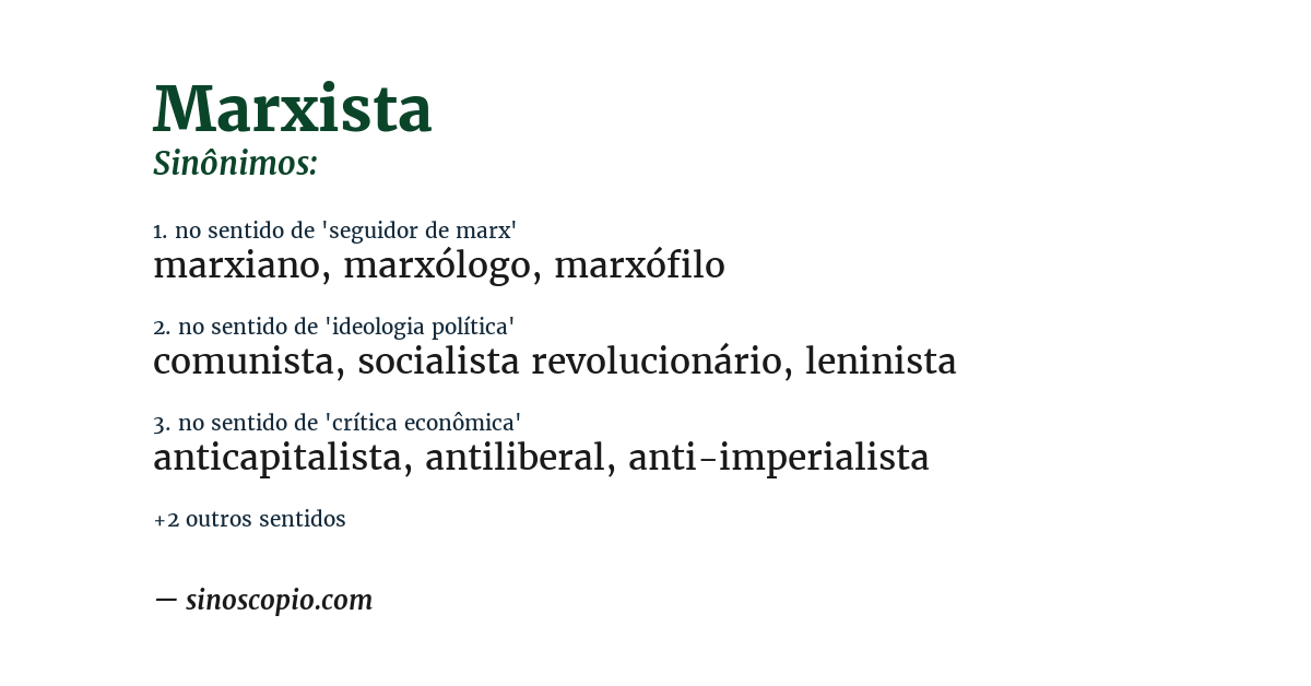 Sinônimo de marxista