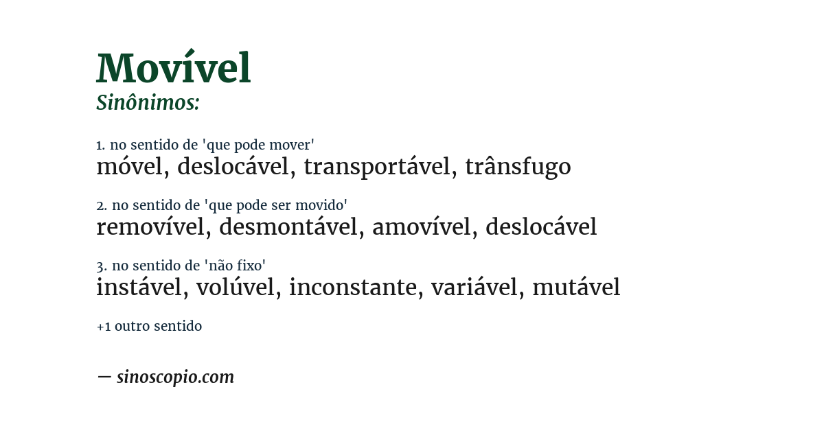 Sinônimo de movível
